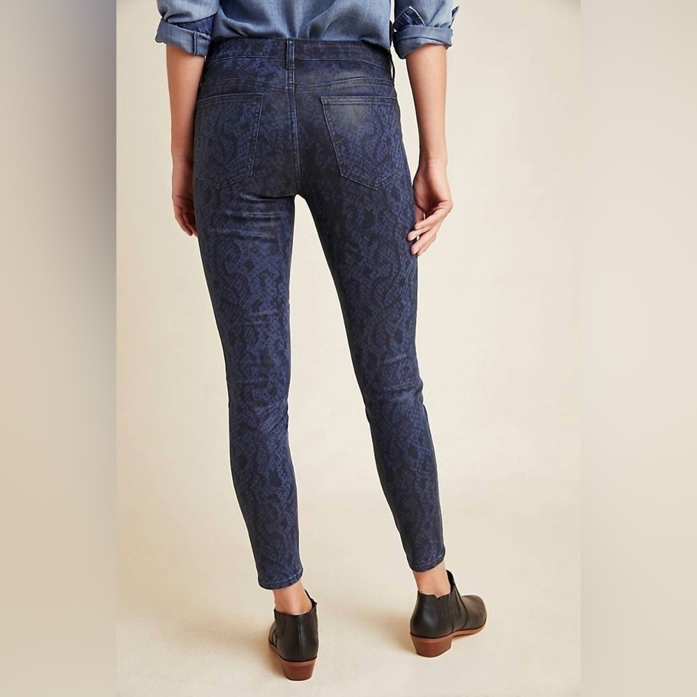 NWT‎ Joe's Jeans Python/ Snake Indigo Charlie High Rise Skinny Ankle Jeans - Picture 2 of 10
